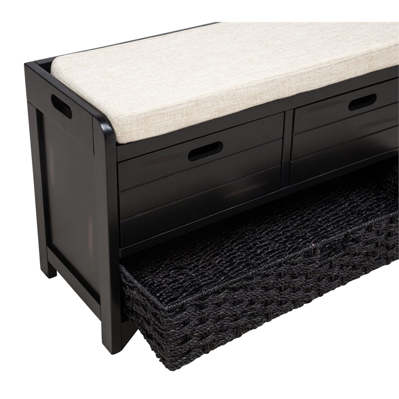Best Master Furniture Delport Storage Bench with Padded Cushion (Espresso)