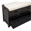 Best Master Furniture Delport Storage Bench with Padded Cushion (Espresso)