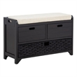 Best Master Furniture Delport Storage Bench with Padded Cushion (Espresso)
