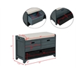 Best Master Furniture Delport Storage Bench with Padded Cushion (Deep Sea Dive)