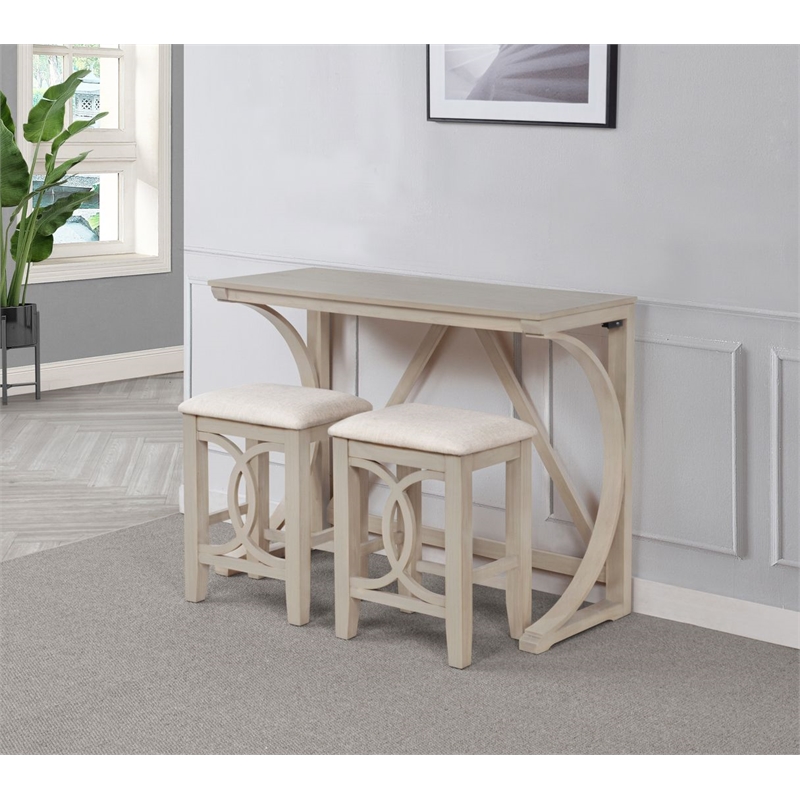 Best Master Furniture Dappelle 3-Piece Counter Height Pub Set (Antique White)