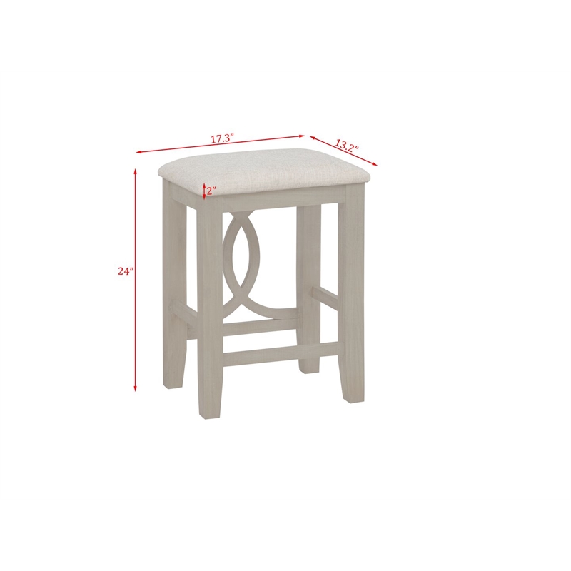 Best Master Furniture Dappelle 3-Piece Counter Height Pub Set (Antique White)