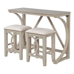 Best Master Furniture Dappelle 3-Piece Counter Height Pub Set (Antique White)