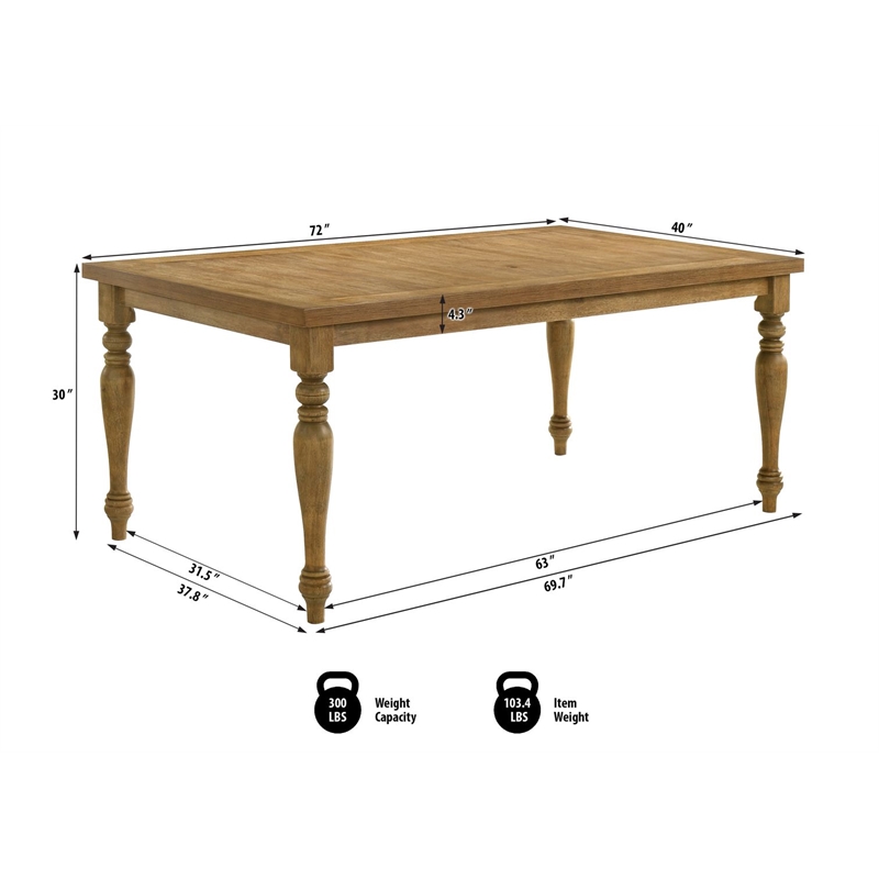 Best Master Furniture Huntington Transitional Rectangle Dining Table