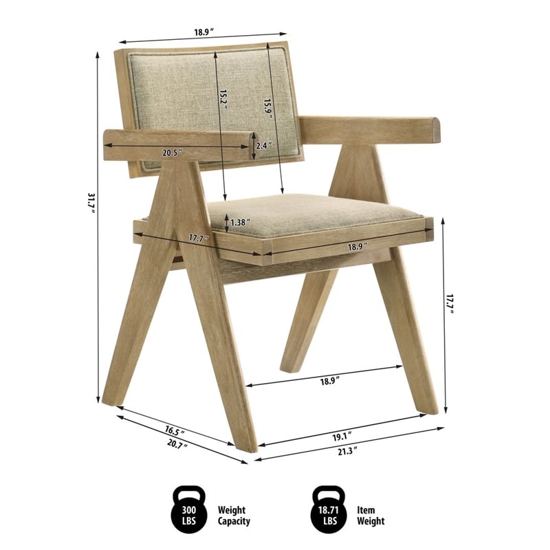 Best Master Furniture Malibu Transitional Driftwood Dining Chair (Set of 2)