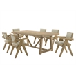 Best Master Furniture Malibu 7-Piece Transitional Driftwood Rectangle Dining Set