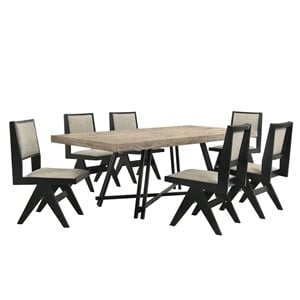 Best Master Furniture Manhattan 7-Piece Transitional Modern Rectangle Dining Set