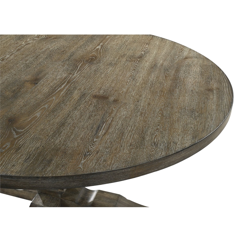Best Master Furniture Newark Transitional Round Weather Grey Dining Table