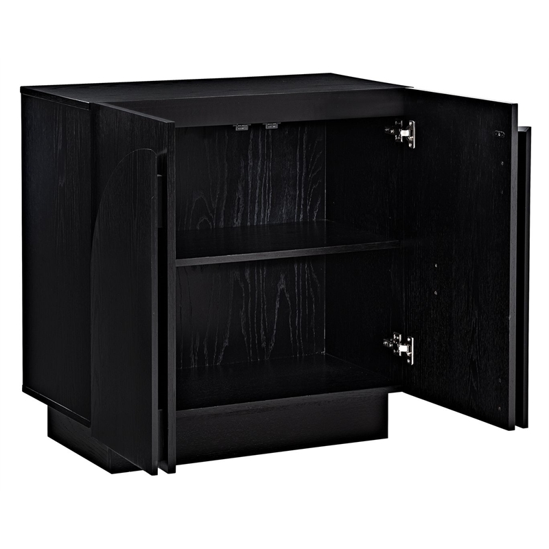 Best Master Furniture Questa Scandinavian Mid-Century 2-Door Cabinet (Black)