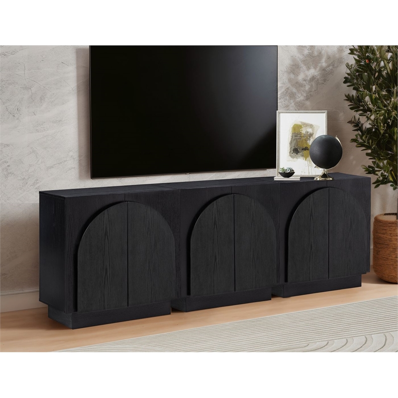 Best Master Furniture Questa Scandinavian Mid-Century 2-Door Cabinet (Black)