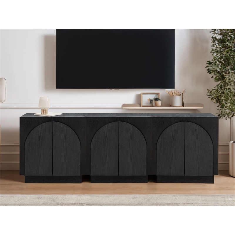 Best Master Furniture Questa Scandinavian Mid-Century 2-Door Cabinet (Black)