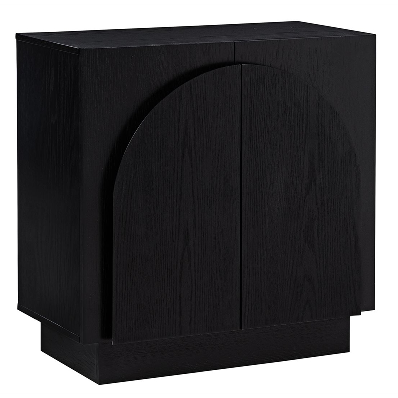 Best Master Furniture Questa Scandinavian Mid-Century 2-Door Cabinet (Black)