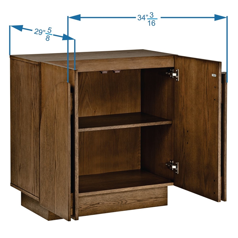 Best Master Furniture Questa Scandinavian Mid-Century 2-Door Cabinet (Brown)