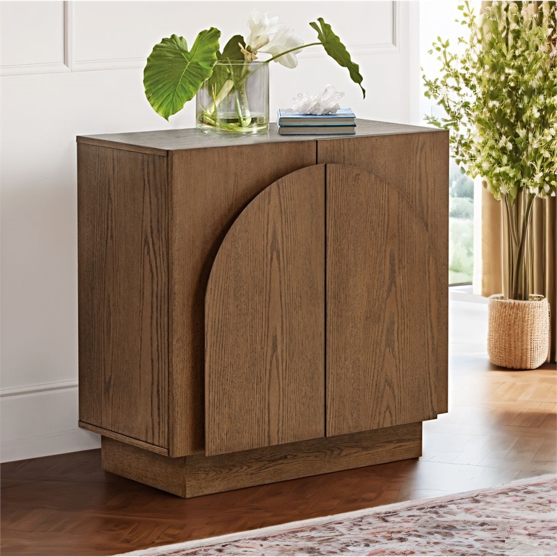 Best Master Furniture Questa Scandinavian Mid-Century 2-Door Cabinet (Brown)