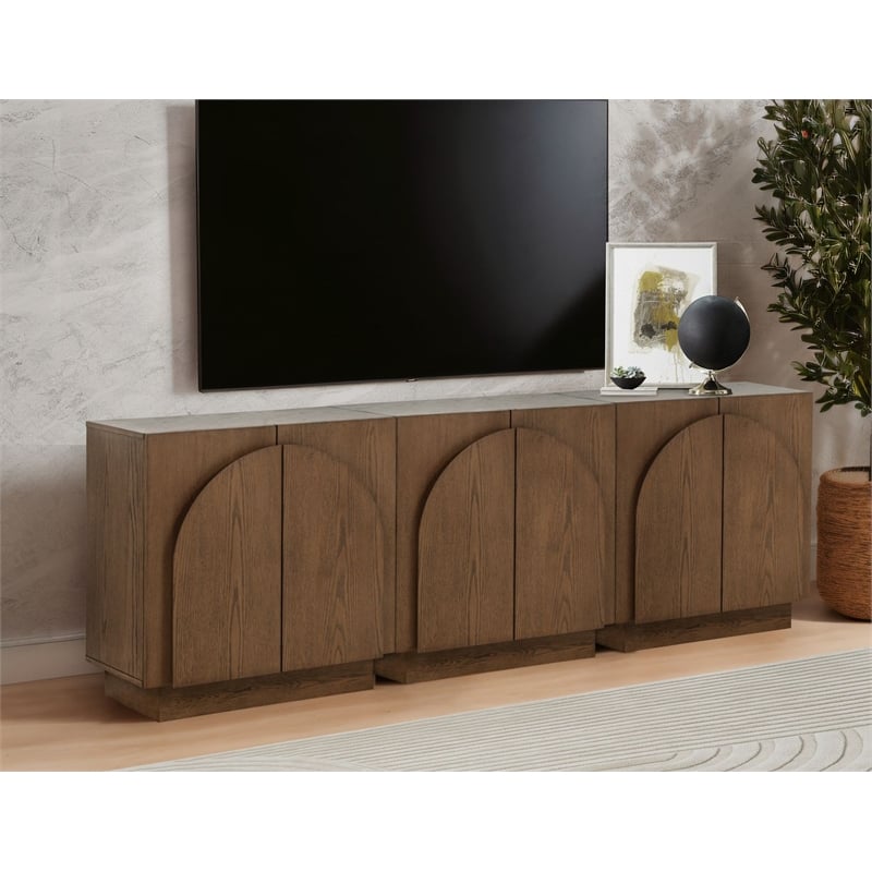 Best Master Furniture Questa Scandinavian Mid-Century 2-Door Cabinet (Brown)
