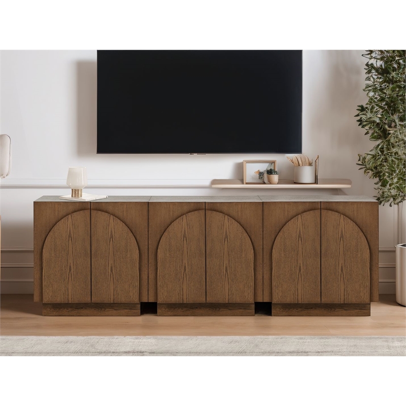 Best Master Furniture Questa Scandinavian Mid-Century 2-Door Cabinet (Brown)
