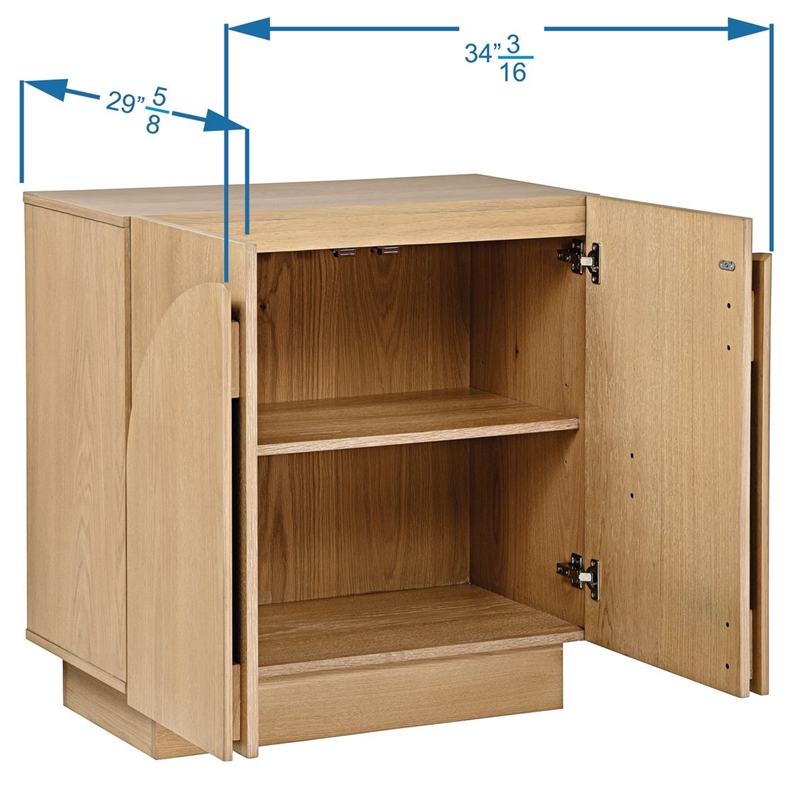 Best Master Furniture Questa Scandinavian Mid-Century 2-Door Cabinet (Light Oak)