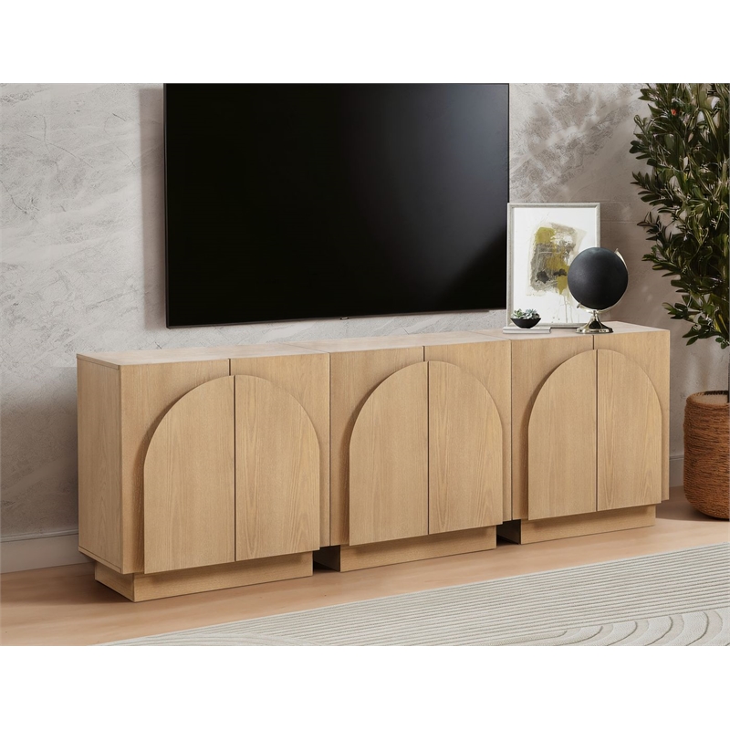Best Master Furniture Questa Scandinavian Mid-Century 2-Door Cabinet (Light Oak)