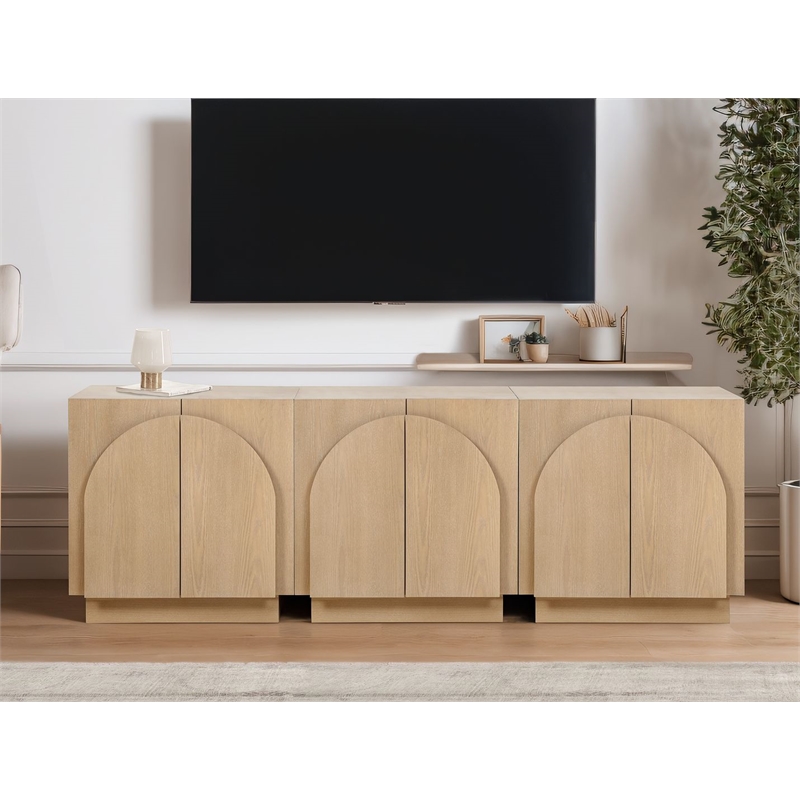 Best Master Furniture Questa Scandinavian Mid-Century 2-Door Cabinet (Light Oak)