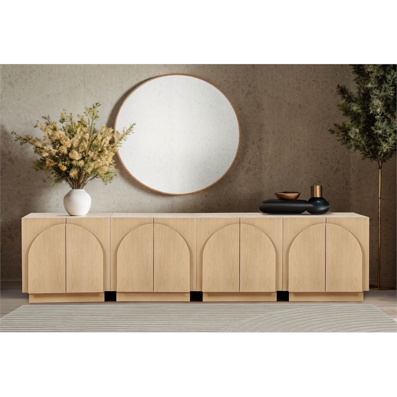 Best Master Furniture Questa Scandinavian Mid-Century 2-Door Cabinet (Light Oak)