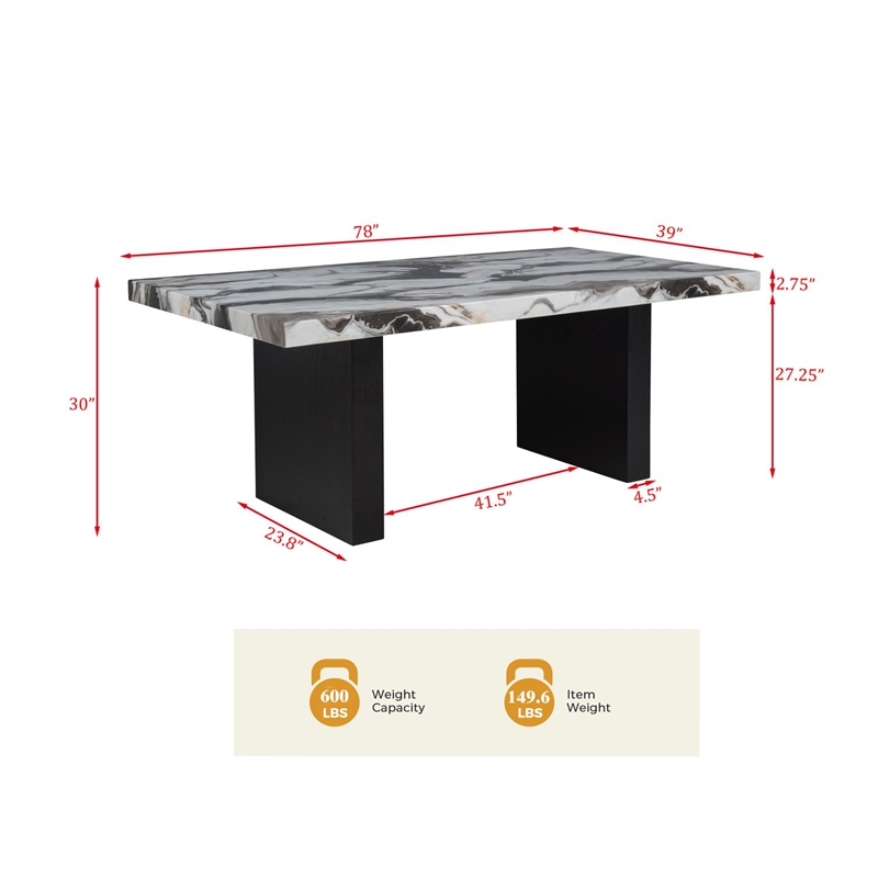 Best Master Furniture Sheridan Transitional Modern Rectangle Dining Table
