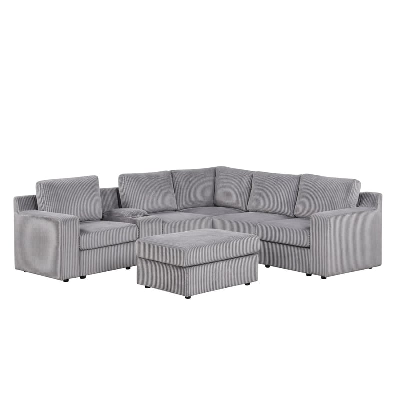 Best Master Furniture Solesse 9-Piece Contemporary Sectional Sofa (Grey)