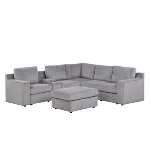 Best Master Furniture Solesse 9-Piece Contemporary Sectional Sofa (Grey)