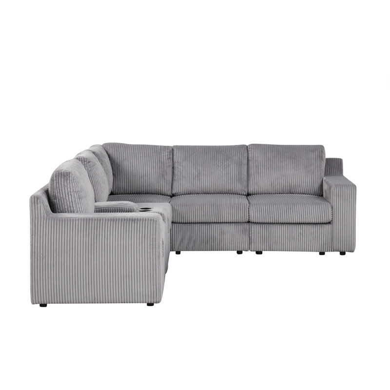 Best Master Furniture Solesse 8-Piece Contemporary Sectional Sofa (Grey)