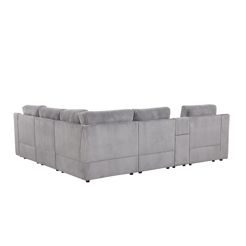 Best Master Furniture Solesse 8-Piece Contemporary Sectional Sofa (Grey)