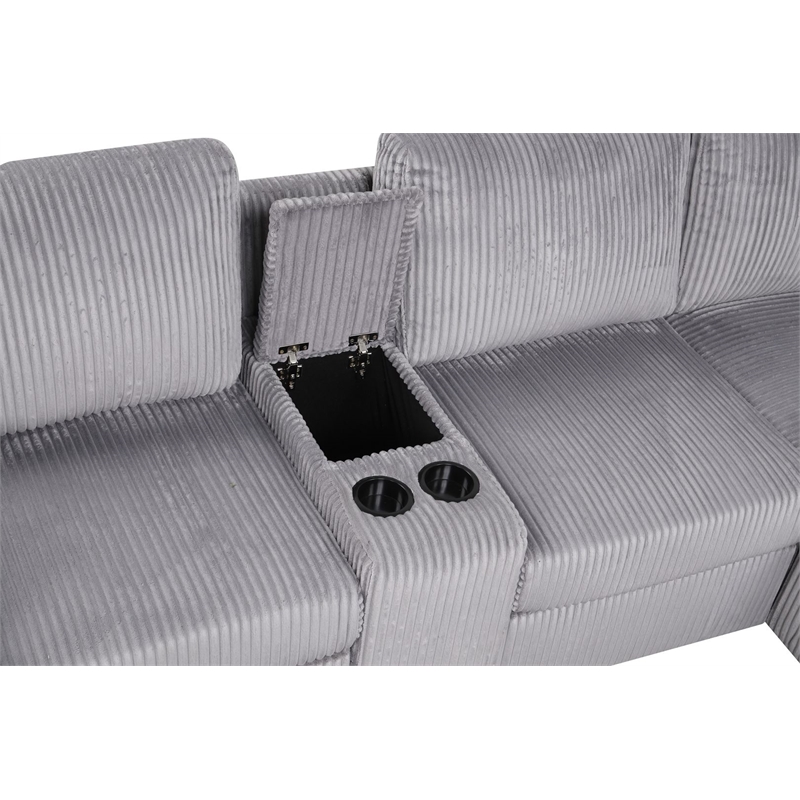 Best Master Furniture Solesse 8-Piece Contemporary Sectional Sofa (Grey)