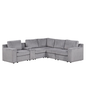 Best Master Furniture Solesse 8-Piece Contemporary Sectional Sofa (Grey)