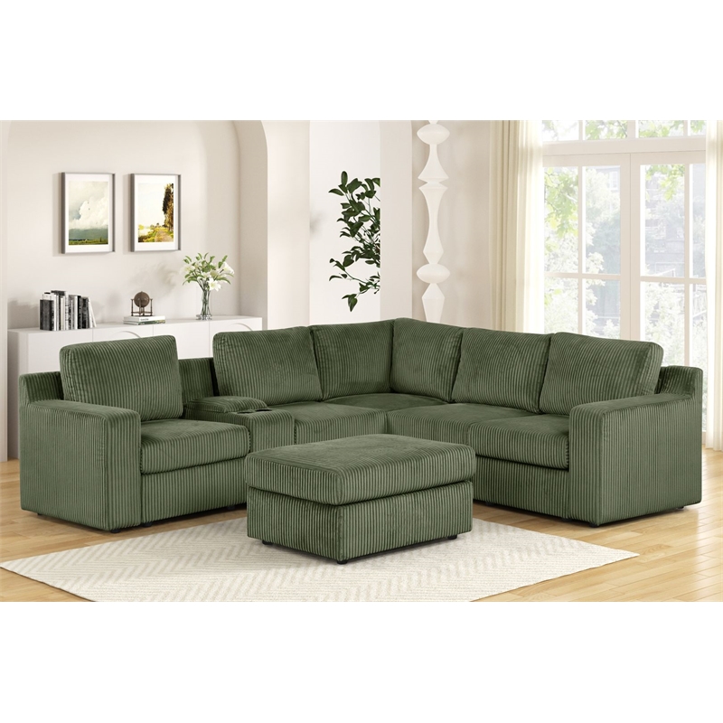Best Master Furniture Solesse 9-Piece Contemporary Sectional Sofa (Green)