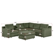 Best Master Furniture Solesse 9-Piece Contemporary Sectional Sofa (Green)