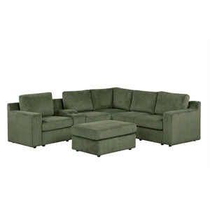 Best Master Furniture Solesse 9-Piece Contemporary Sectional Sofa (Green)