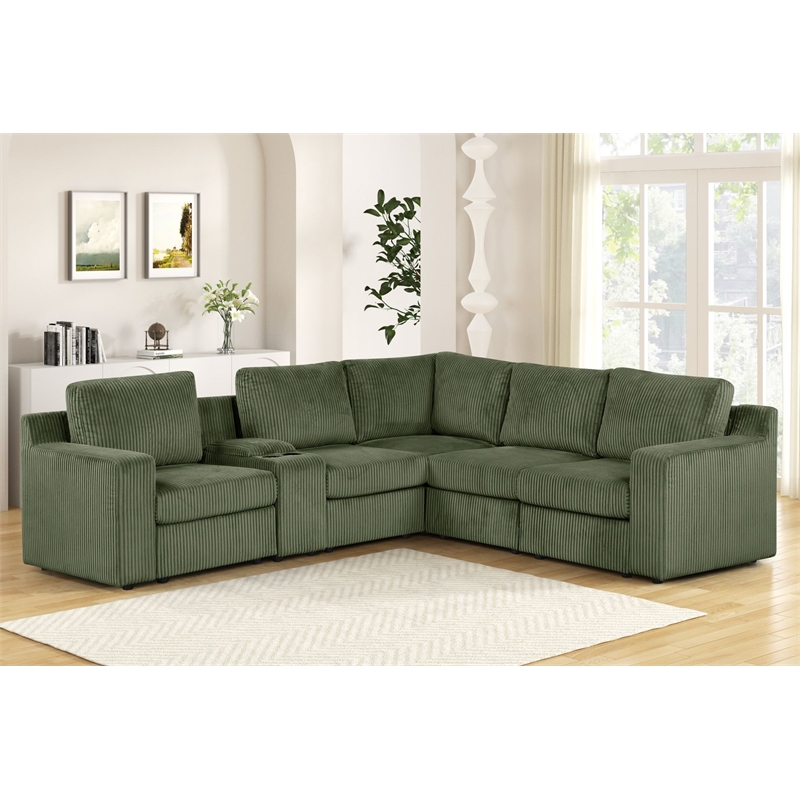 Best Master Furniture Solesse 8-Piece Contemporary Sectional Sofa (Green)