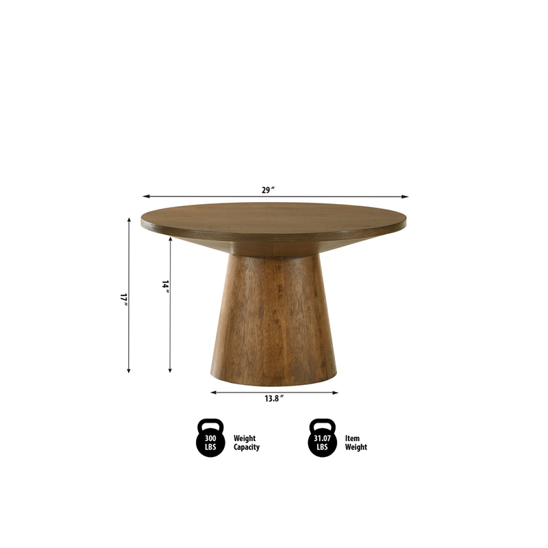 Best Master Furniture Terra Transitional Round Modern Coffee Table (Walnut)