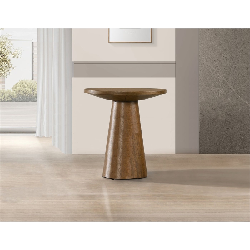 Best Master Furniture Terra Transitional Modern Round Sofa Table (Walnut)