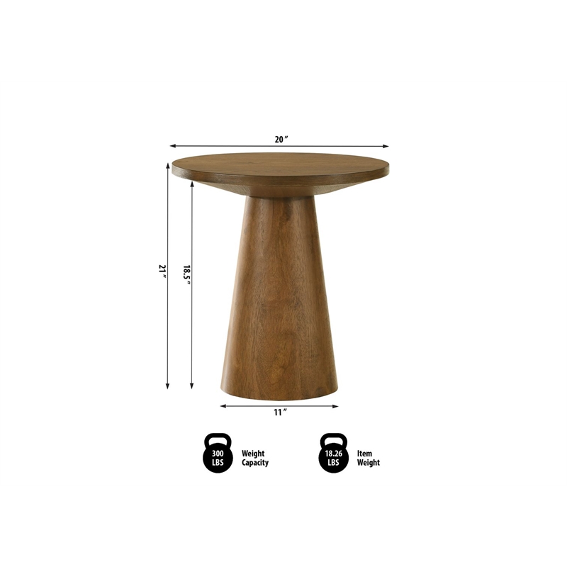 Best Master Furniture Terra Transitional Modern Round Sofa Table (Walnut)