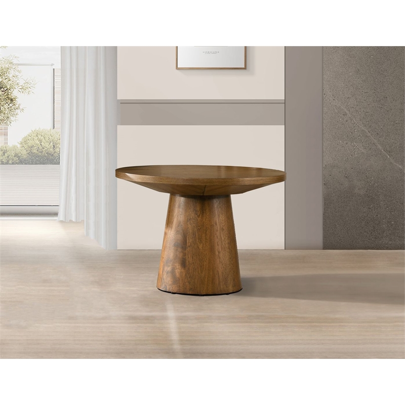 Best Master Furniture Terra Transitional Round Modern End Table (Walnut)