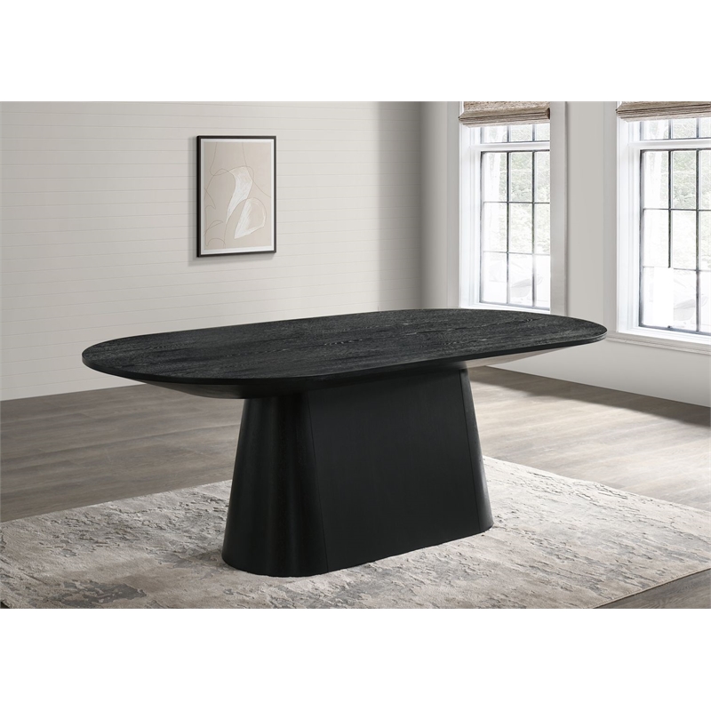 Best Master Furniture Terra Transitional Modern Oval Dining Table (Ebony Black)