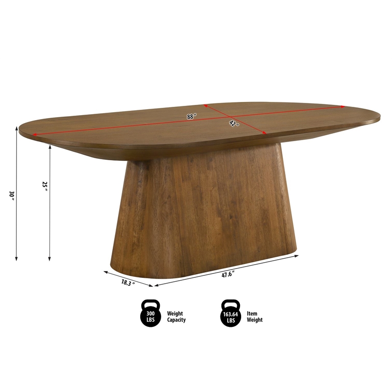 Best Master Furniture Terra Transitional Modern Oval Dining Table (Walnut)