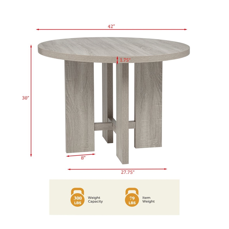 Best Master Furniture Timbria Transitional Modern Round Dining Table