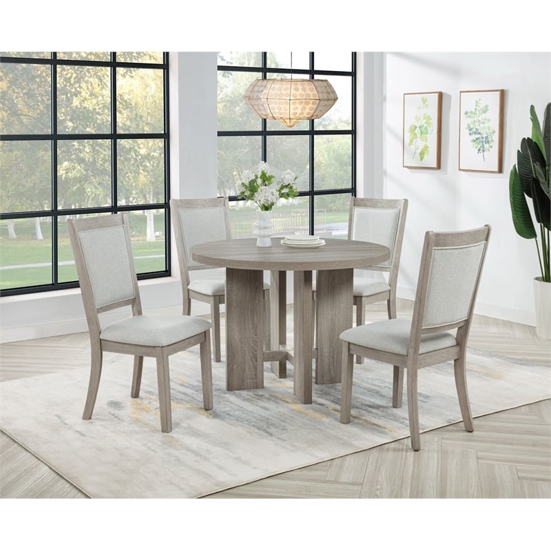 Best Master Furniture Timbria Transitional Modern Round Dining Table
