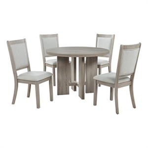 Best Master Furniture Timbria 5-Piece Transitional Modern Round Dining Set