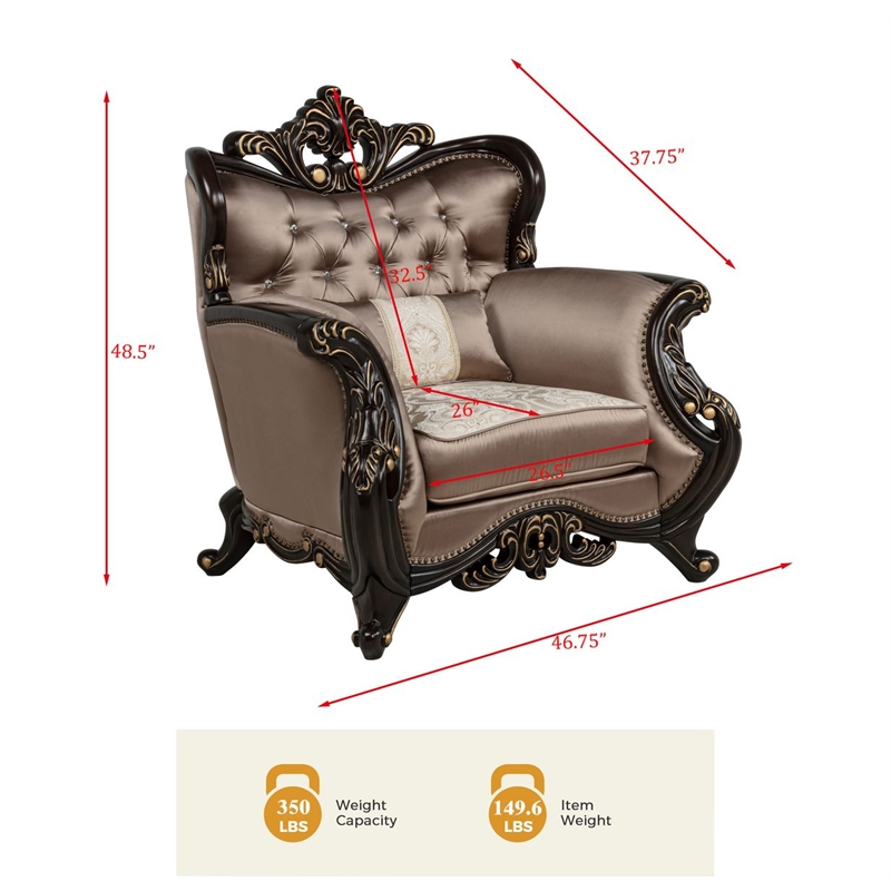 Best Master Furniture Tlerra Victorian Traditional Desert Sand Living Room Chair