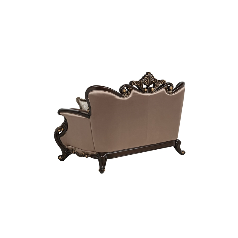 Best Master Furniture Tlerra Victorian Traditional Desert Sand Loveseat