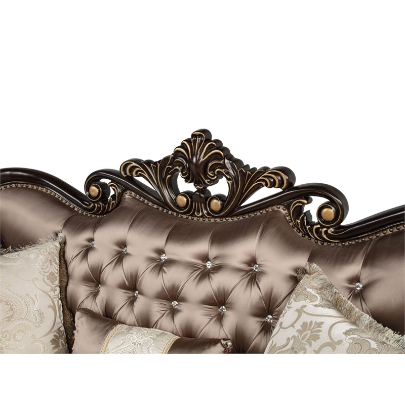 Best Master Furniture Tlerra Victorian Traditional Desert Sand Loveseat
