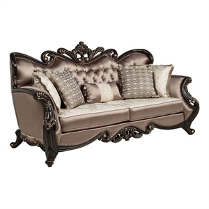 Best Master Furniture Tlerra Victorian Traditional Desert Sand Living Room Sofa