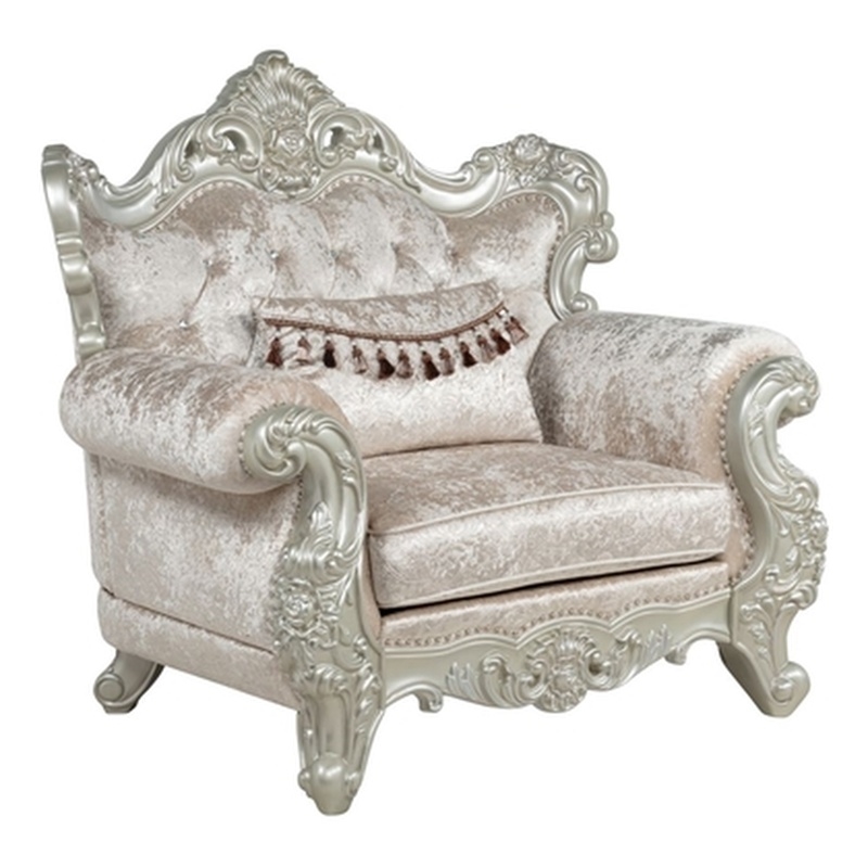 Best Master Furniture Tlerra Victorian Traditional Champagne Living Room Chair