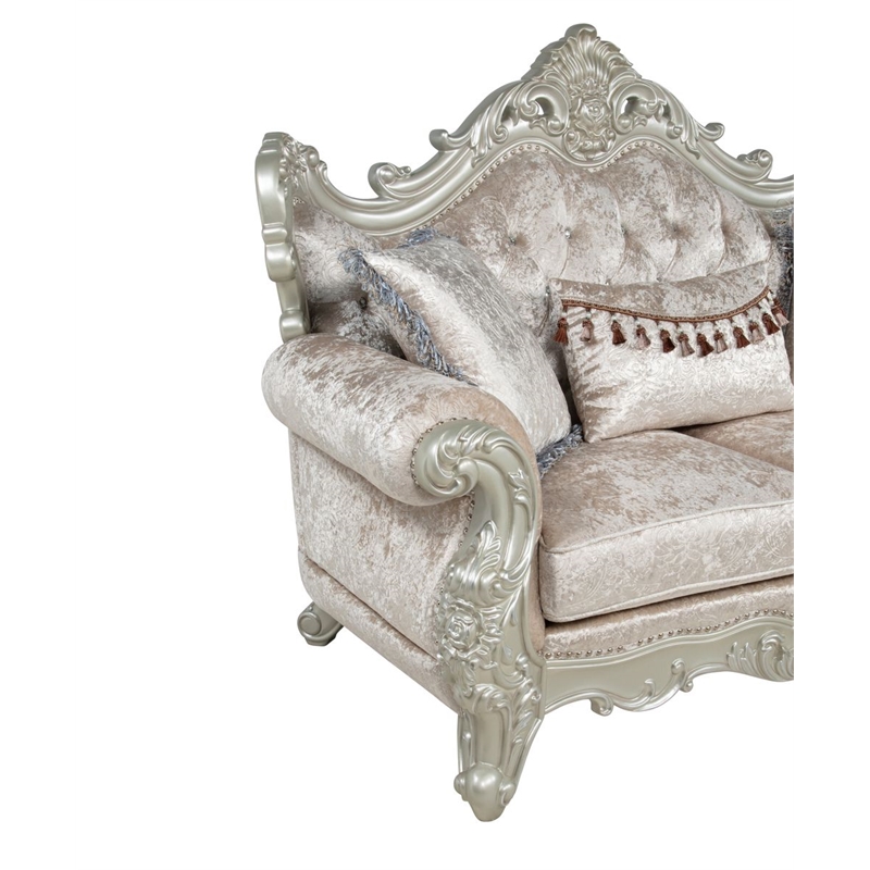 Best Master Furniture Tlerra Victorian Traditional Champagne Loveseat